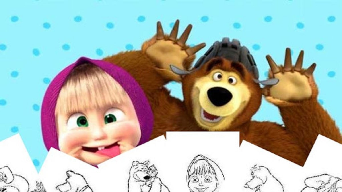 Masha e Orso da colorare